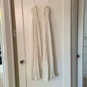 Free People Bella Donna Ivory Polka Dot Midi Dress